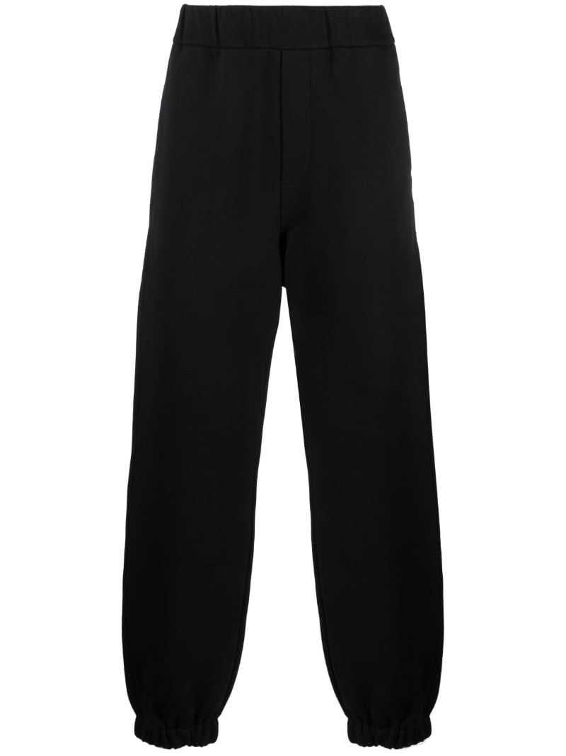 elasticated-waist cotton track pants - 1
