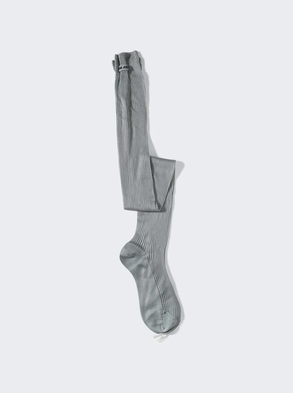 Ribbed Knit Silk Socks Astro Blue - 1