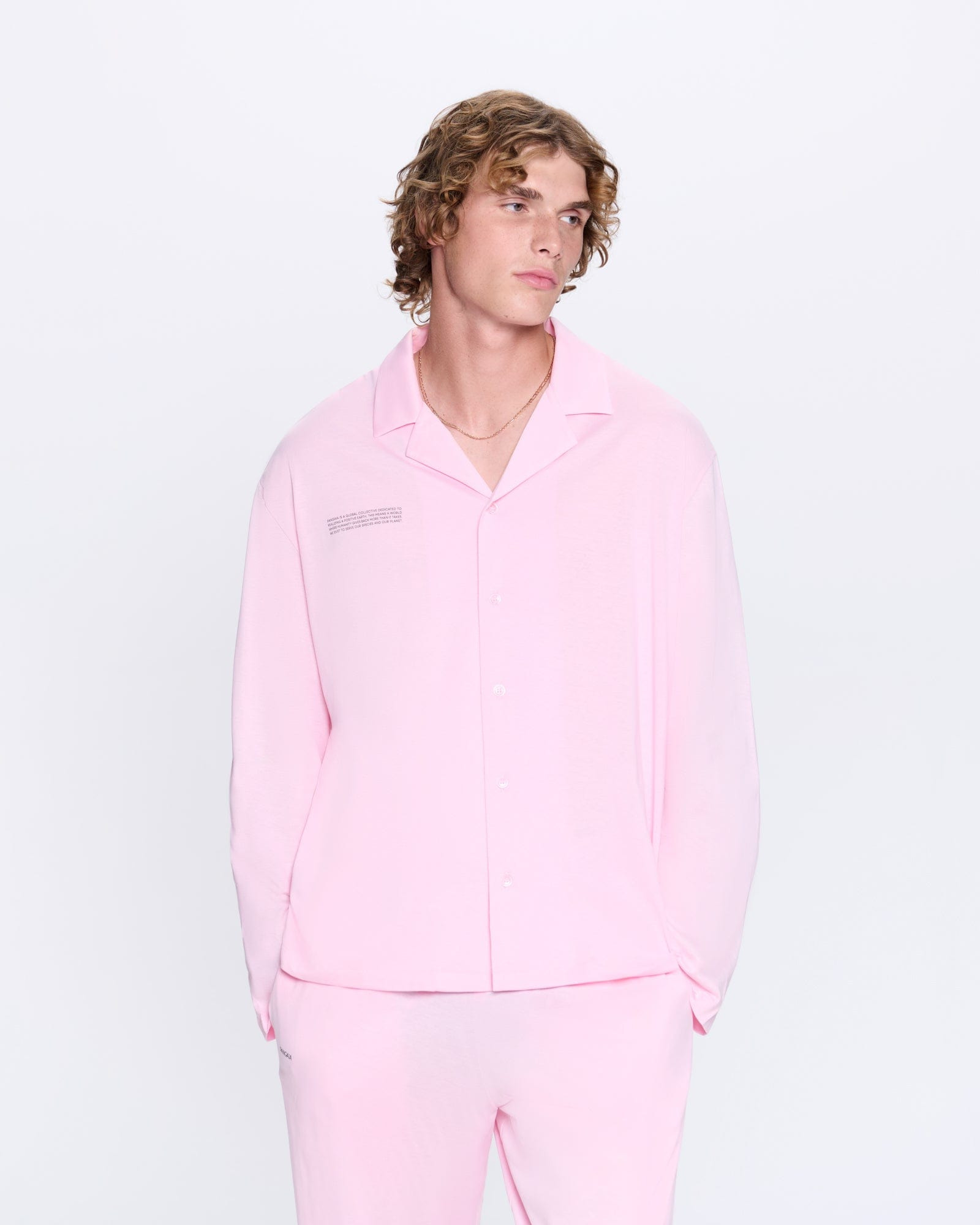 Mens 365 Lightweight Long Pyjama Set  - Magnolia Pink - 3
