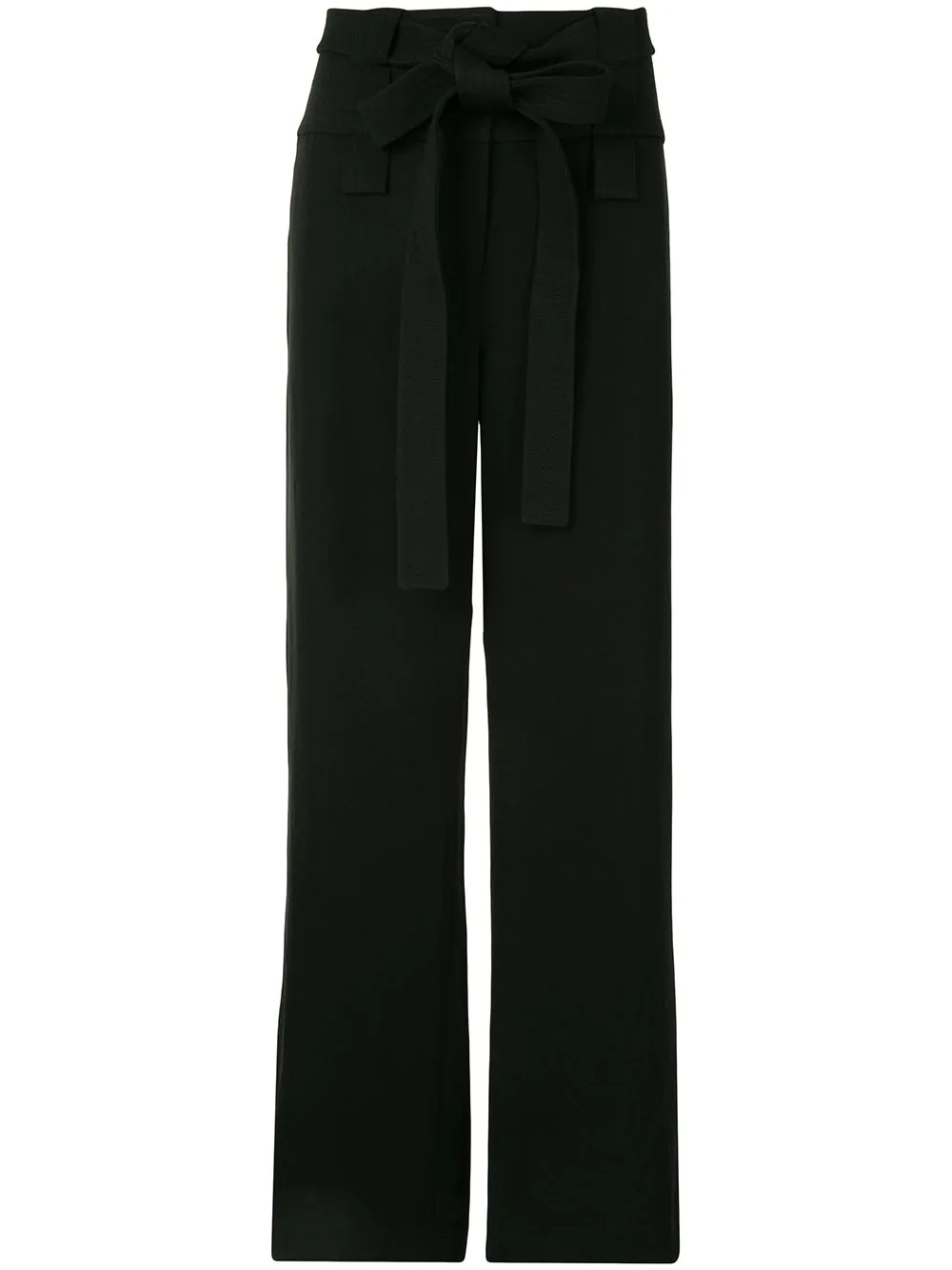 belted high-waisted trousers - 1