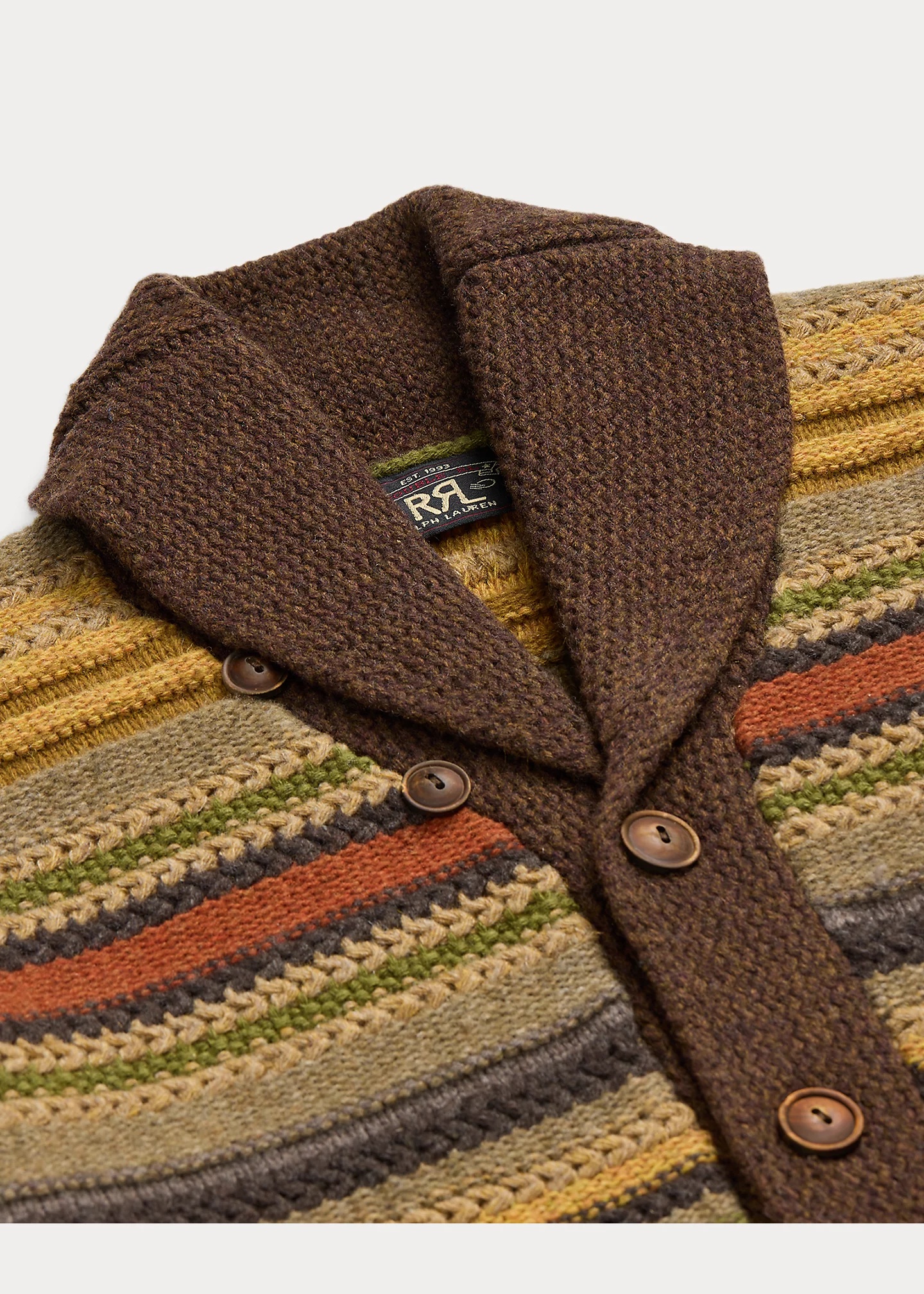 Striped Wool Shawl-Collar Cardigan - 3