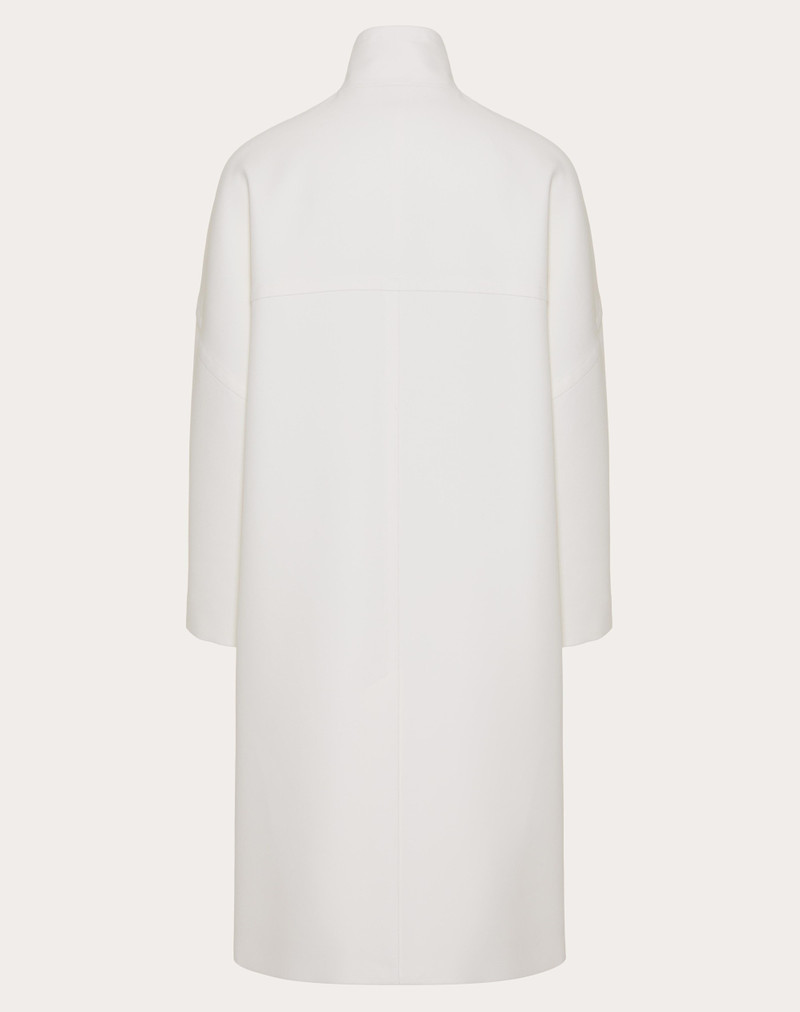 Valentino HIGH-NECK DOUBLE WOOL AND SILK PEACOAT outlook