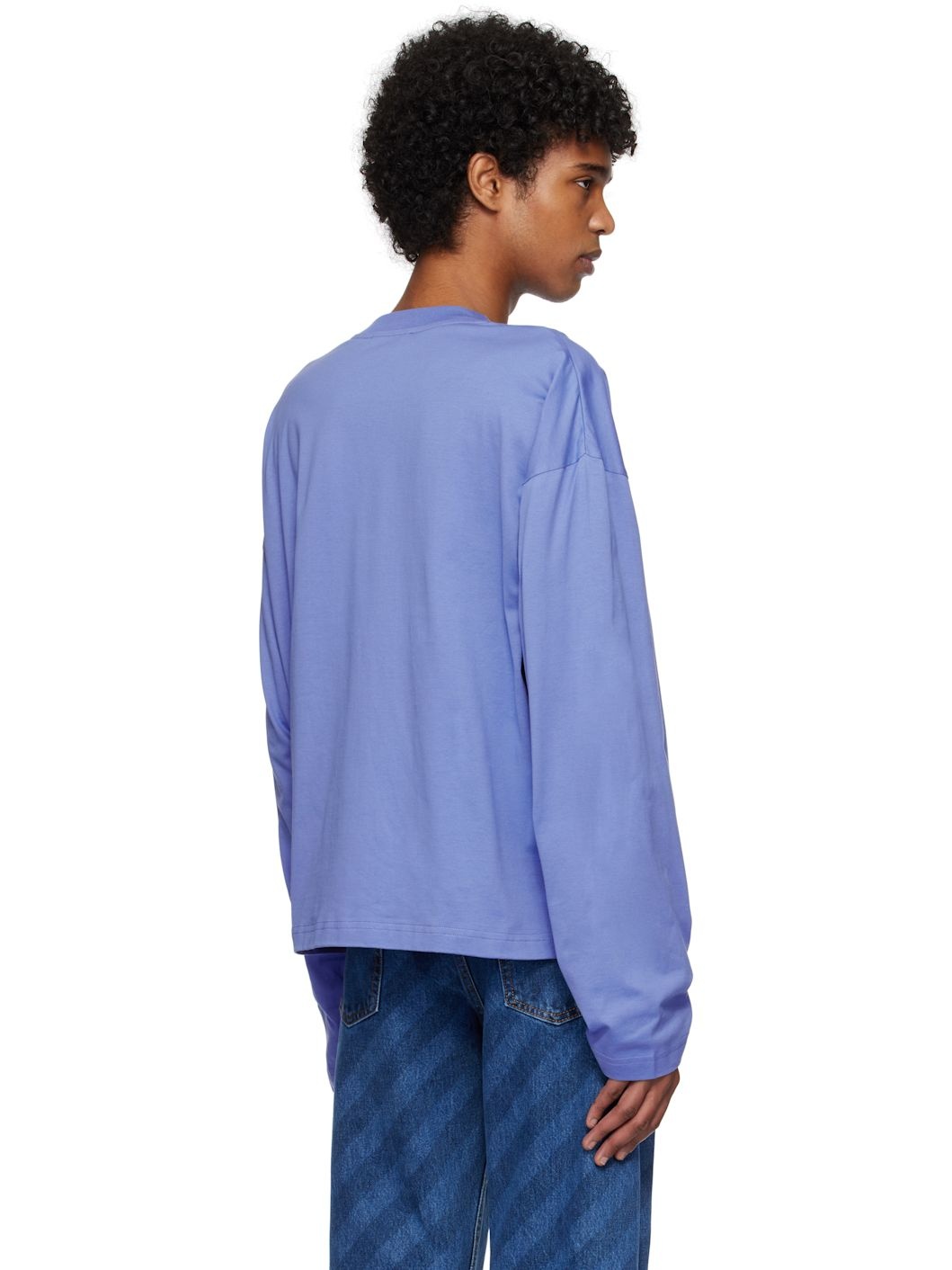 Blue Logo Patch Long Sleeve T-shirt - 3
