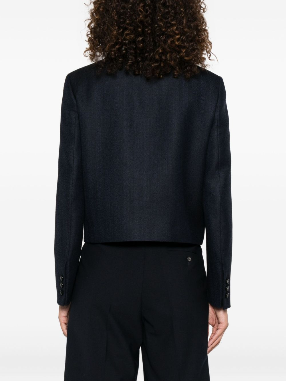 velvet-trimmed pocket jacket - 4