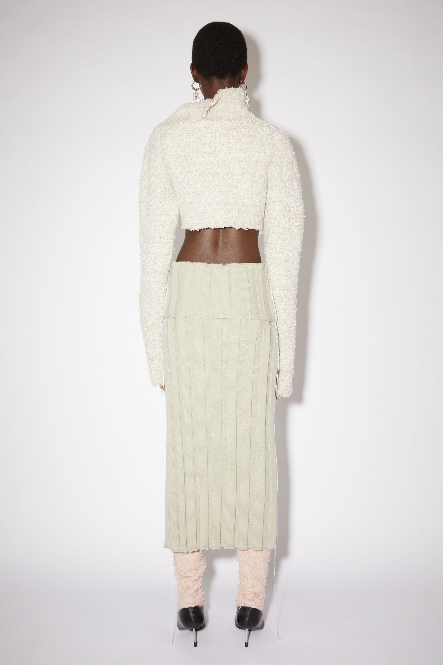 Wool pencil skirt - Pale grey - 3