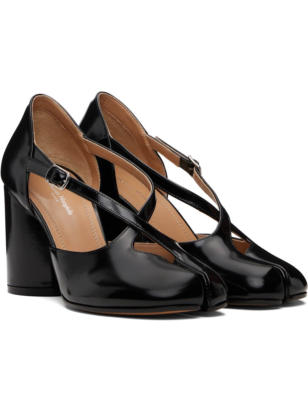 Black Tabi Pump Heeled Sandals - 4