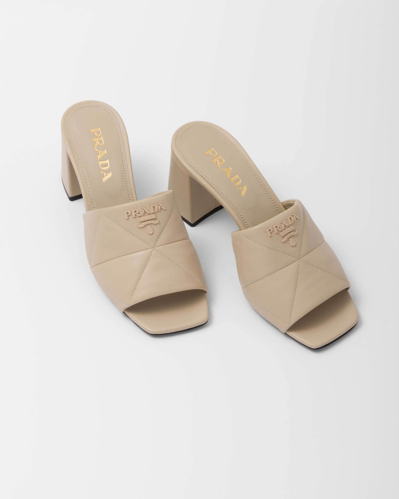 Quilted nappa leather heeled sandals 4