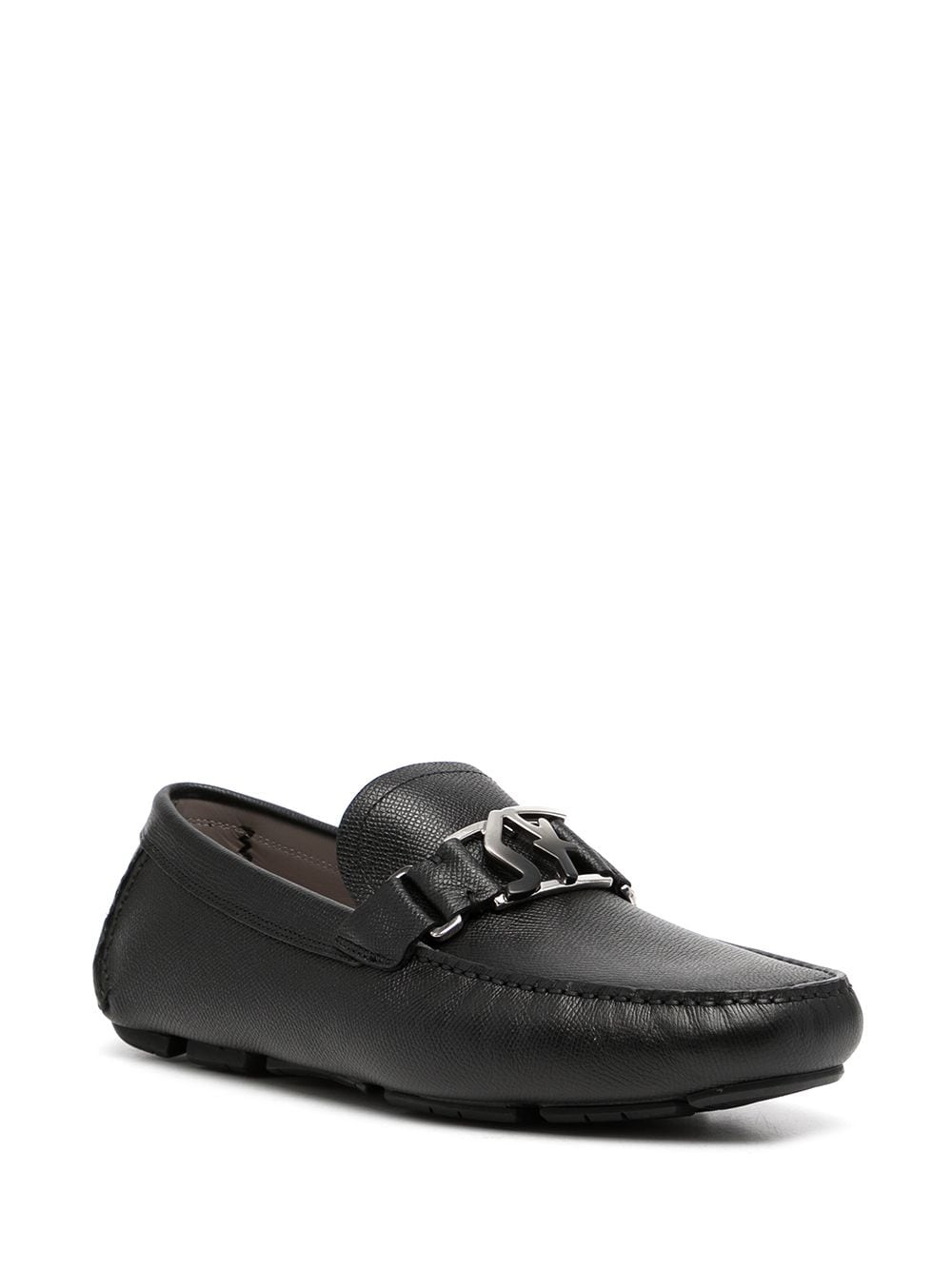 SF-buckle leather loafers - 2