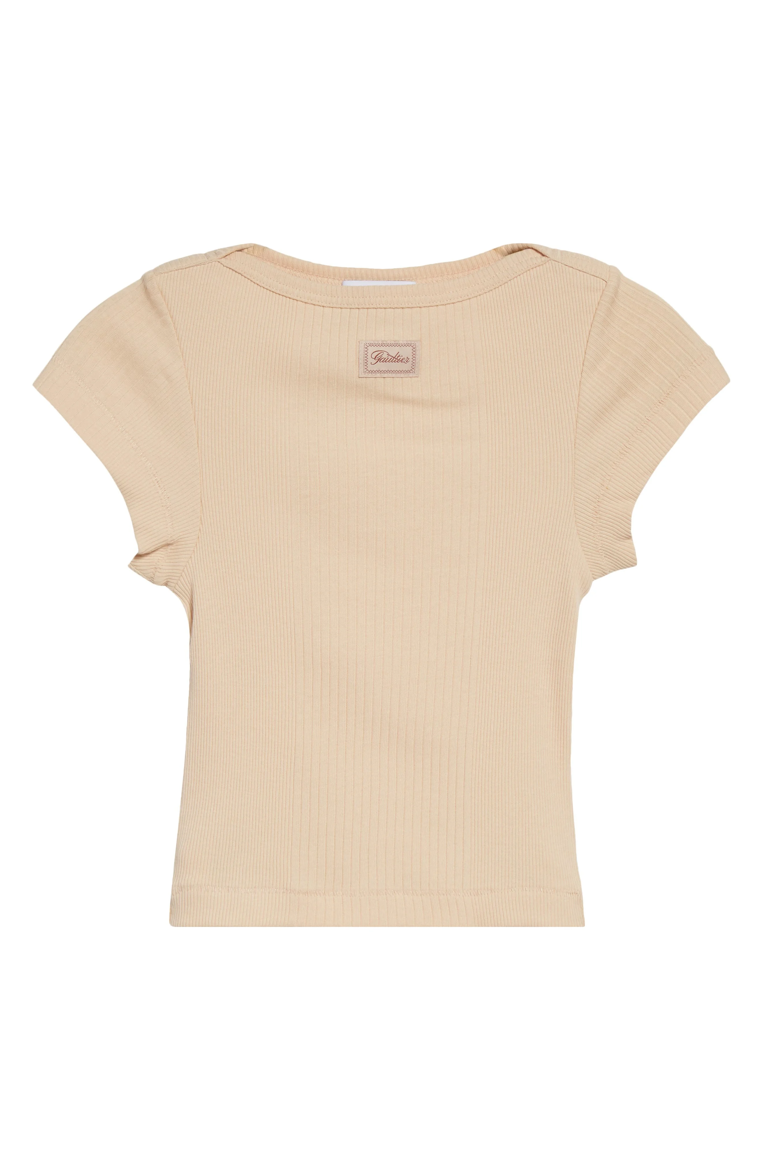 Jean Paul Gaultier Needle Patch Rib Baby Tee in Nude at Nordstrom - 1