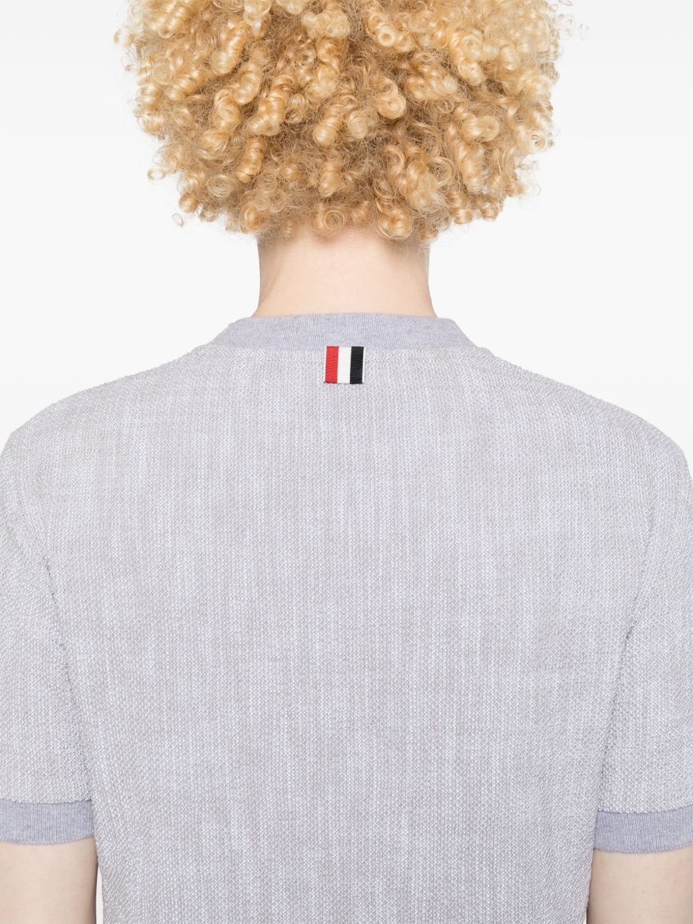 bouclé logo-patch T-shirt - 5
