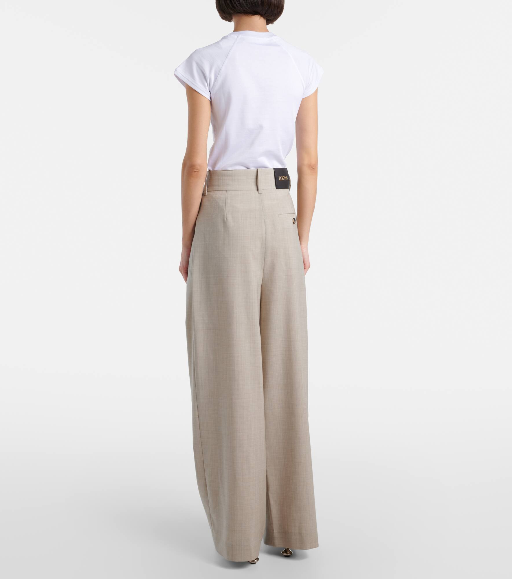 Asymmetric wool wide-leg pants - 3