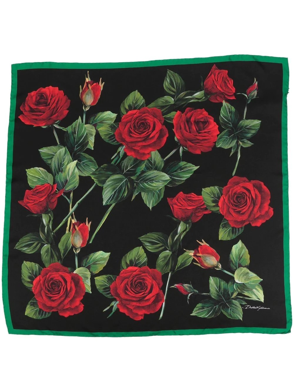 rose-print silk scarf - 3