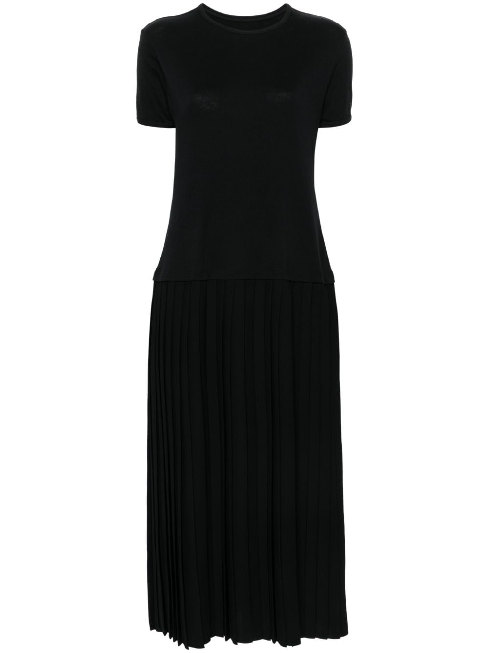 pleated cotton maxi dress - 1