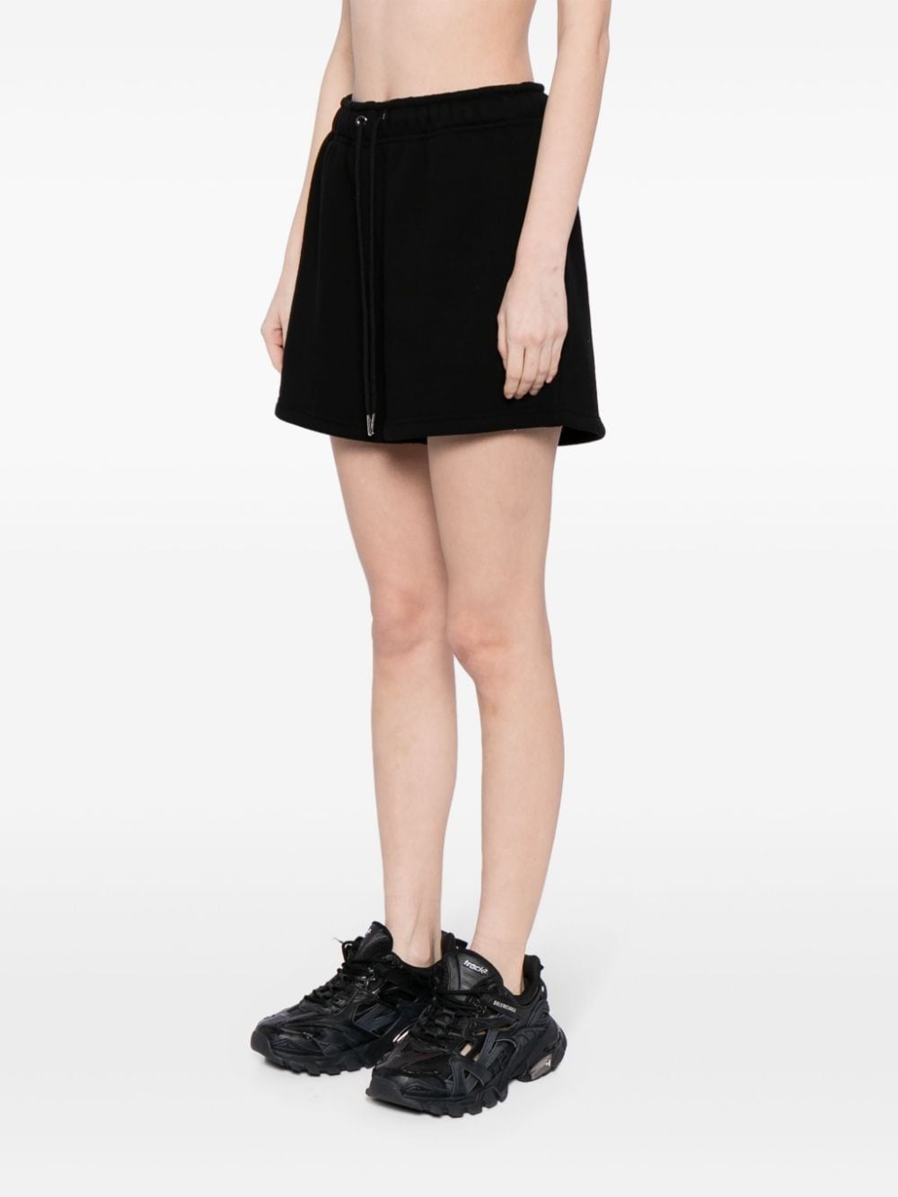 drawstring-waist cotton shorts - 3