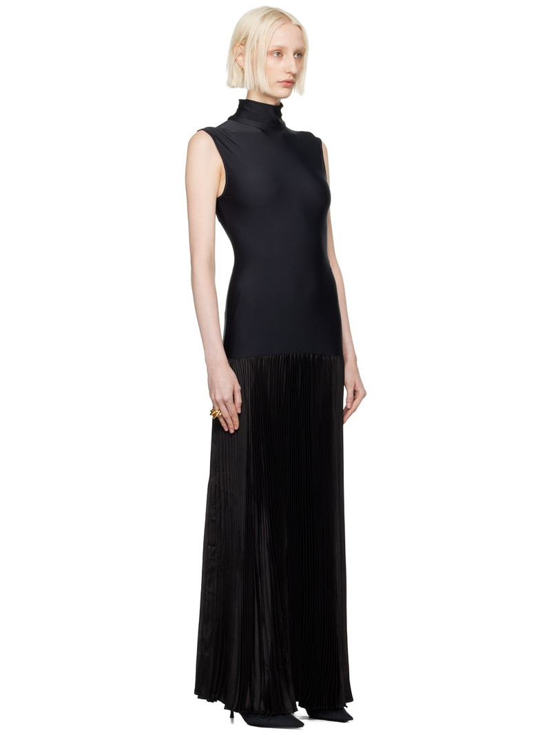 Black Plissee Maxi Dress 2