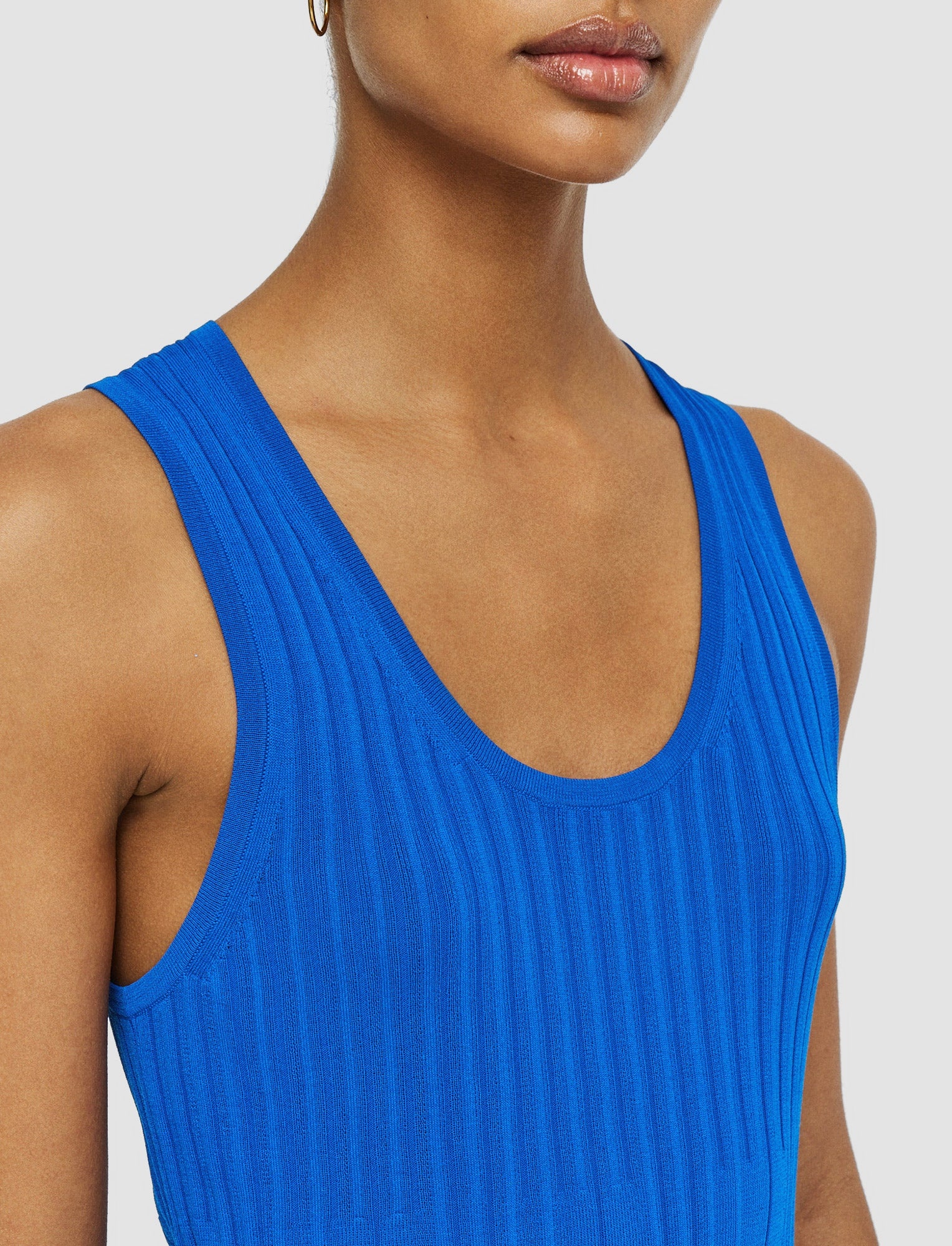 Viscose Ribbed Knitted Tank Top - 4