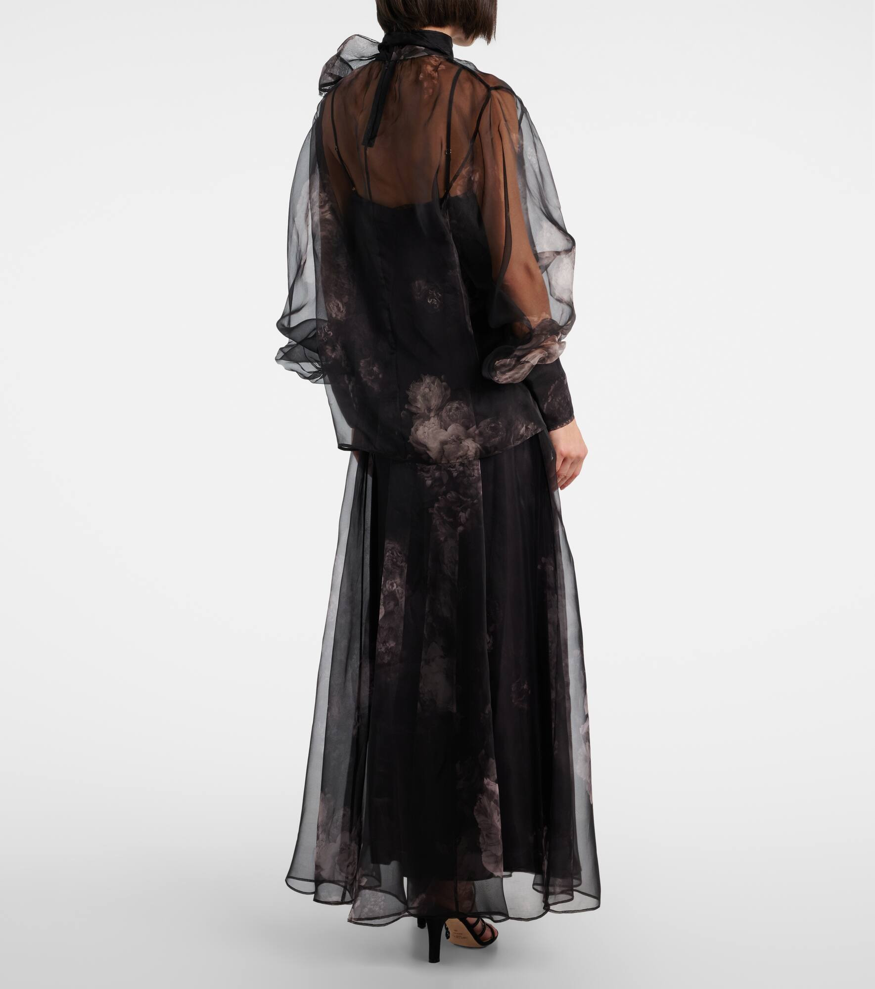 Hypnotic floral silk organza blouse - 3