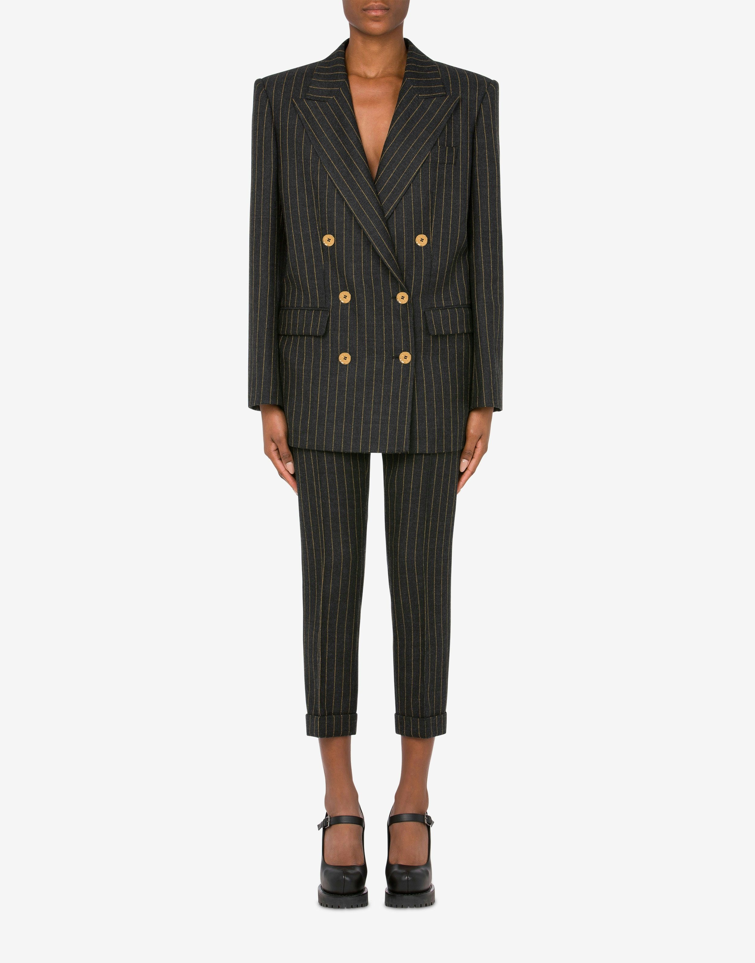 PINSTRIPE OVERSIZED WOOL JACKET - 2