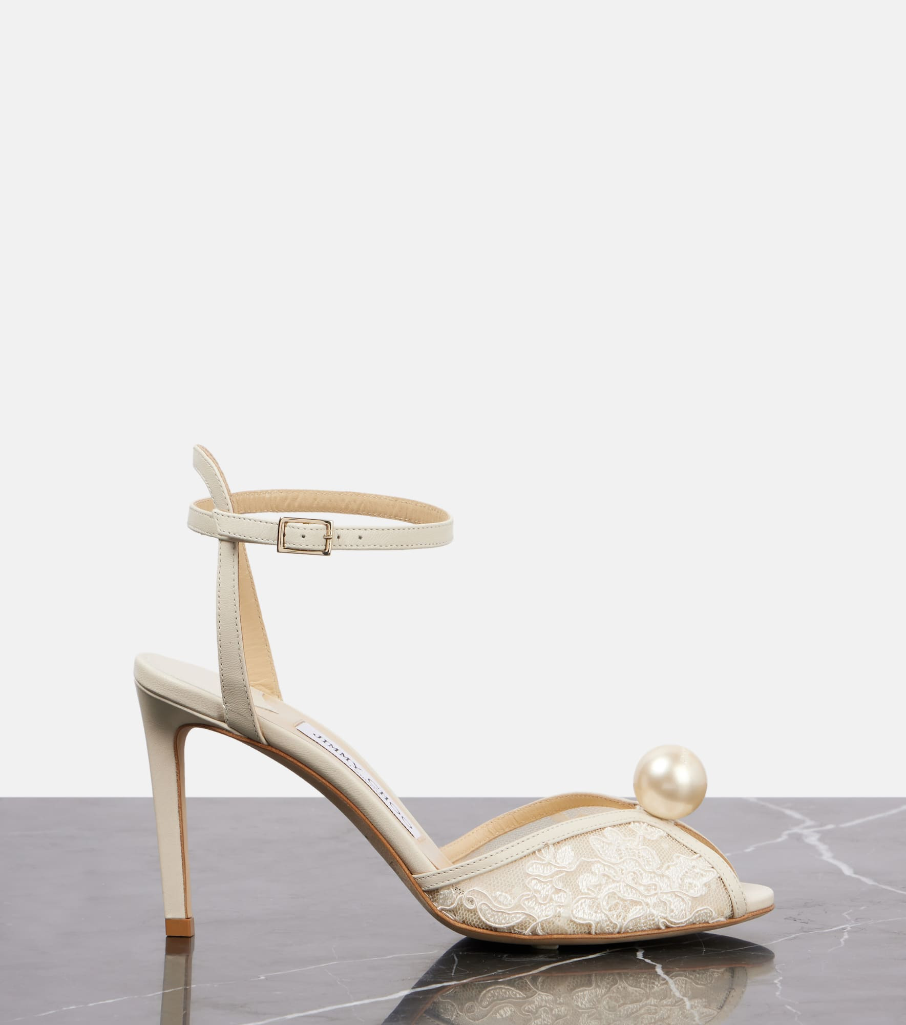 Sacora 85 leather and lace sandals - 4