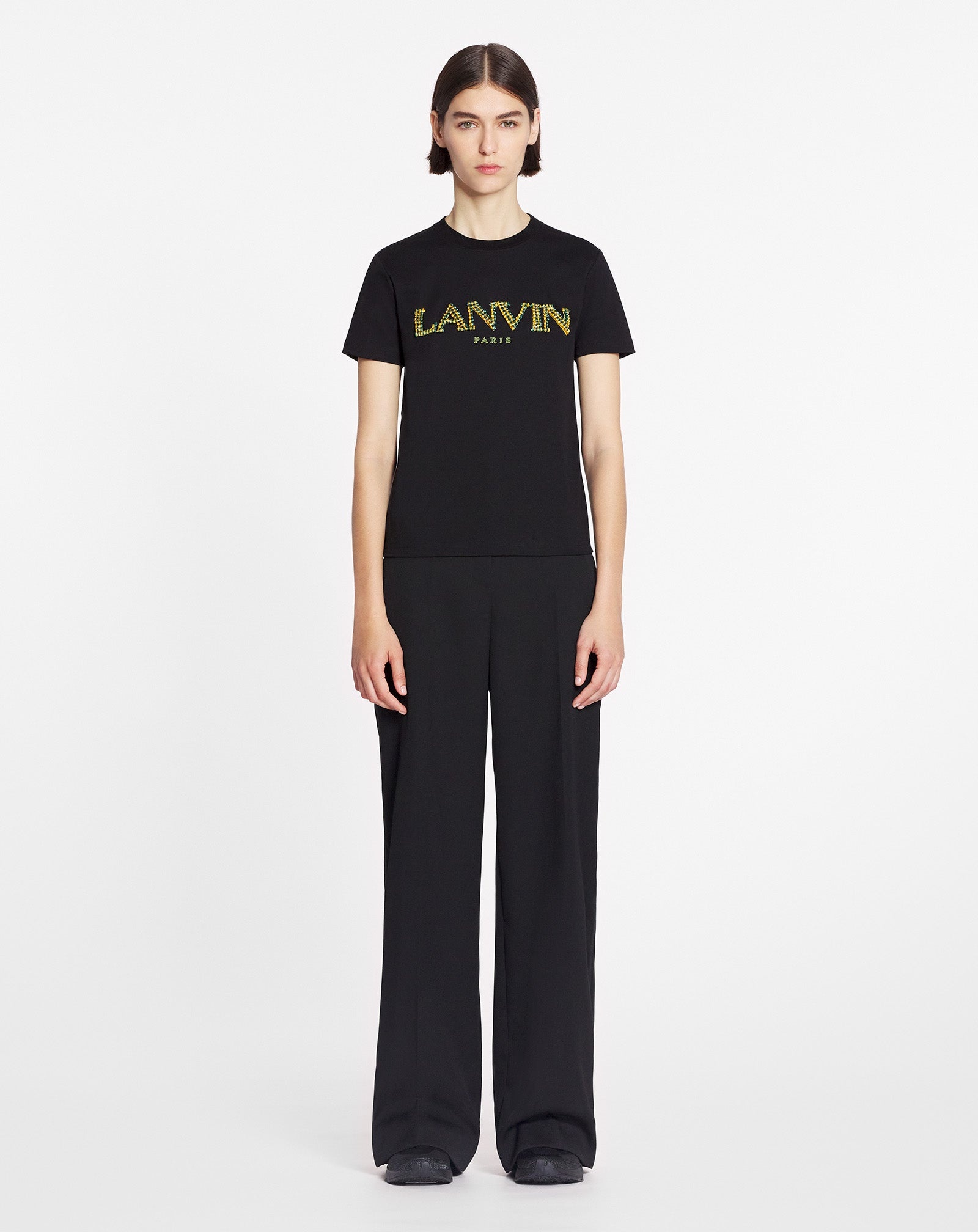 OVERSIZED T-SHIRT WITH RAFFIA LANVIN PARIS EMBROIDERY - 2