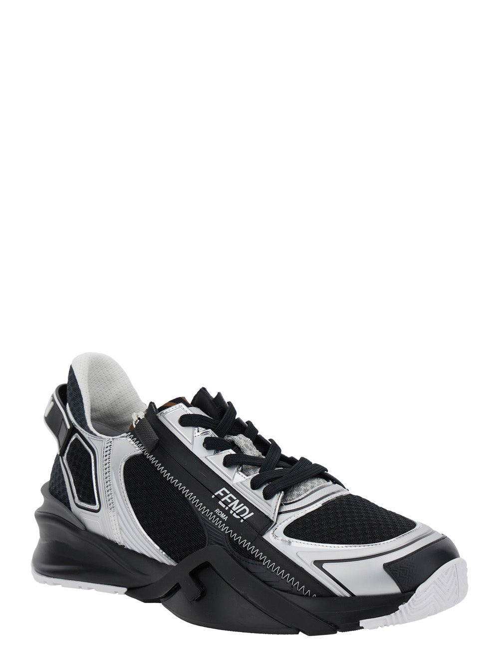 Fendi Men 'Fendi Flow' Black Sneakers With Logo Lettering On Side And Heel In Tech Fabric Man - 2