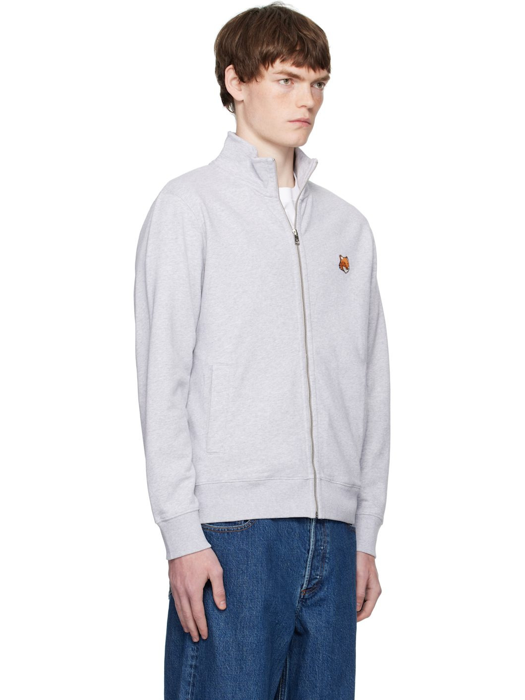 Gray Fox Head Patch Fullzip Regular Sweatshirt - 2