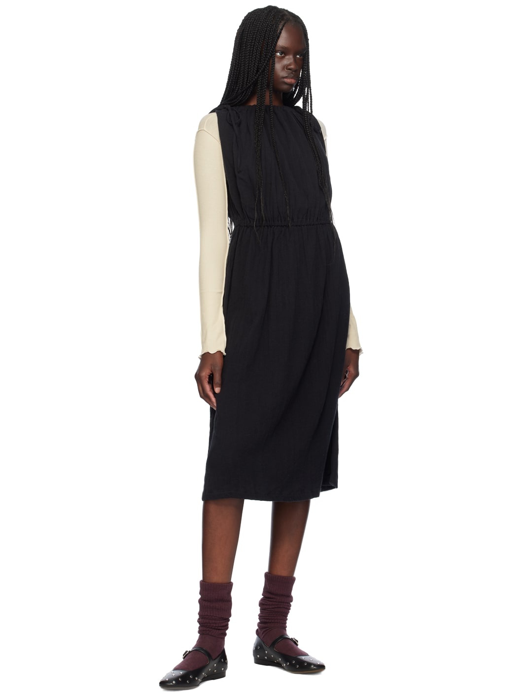 Black Diph Midi Dress - 5