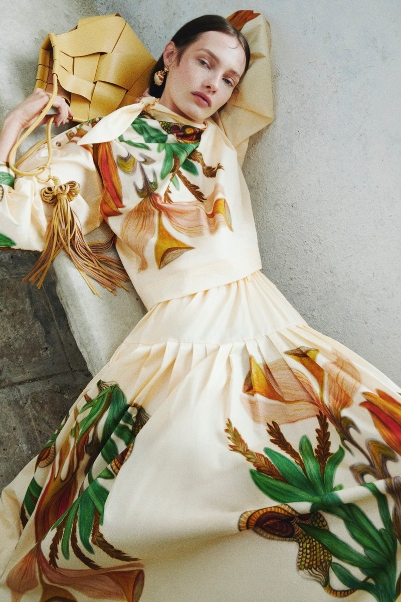 ULLA JOHNSON Pastel Tie Neck Blouse outlook