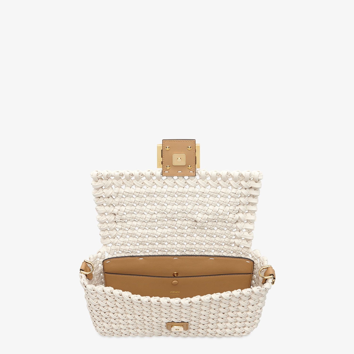 Beige canvas interlace bag - 5