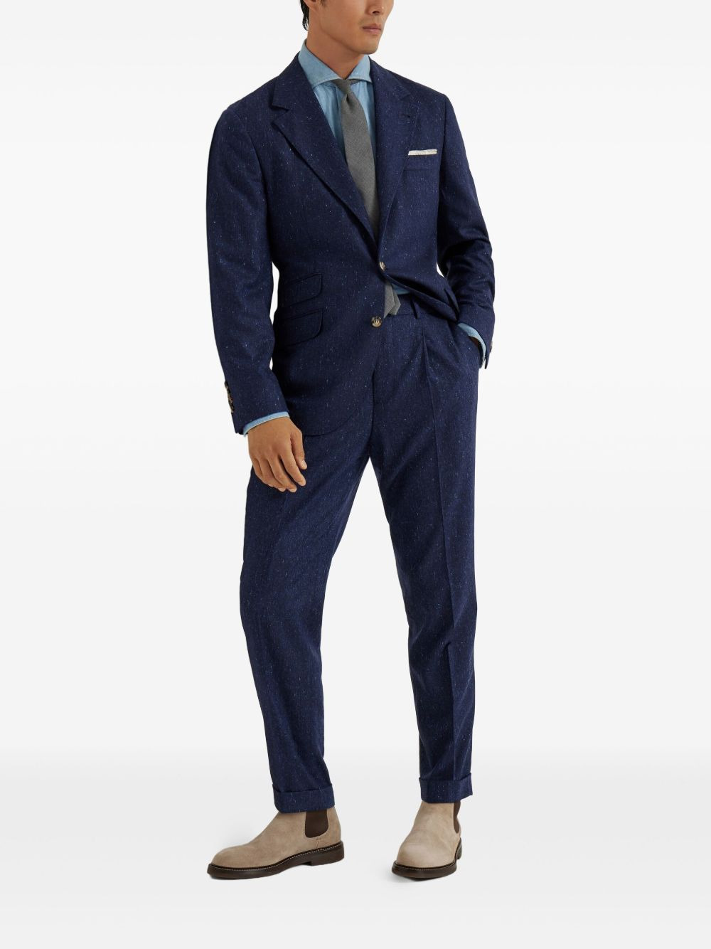 speckled single-breasted blazer - 2