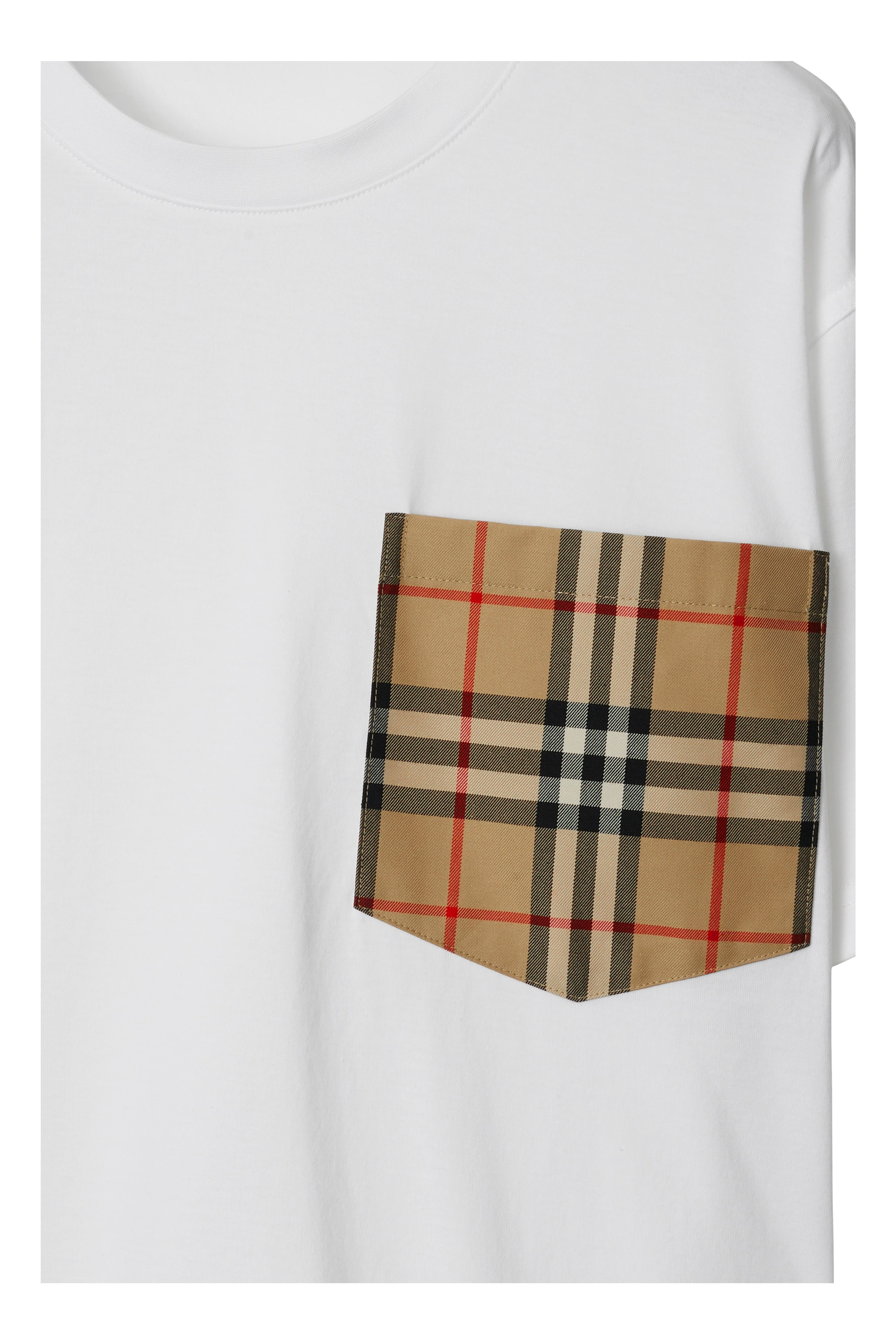 burberry Check Pocket Cotton T-shirt in White at Nordstrom - 6