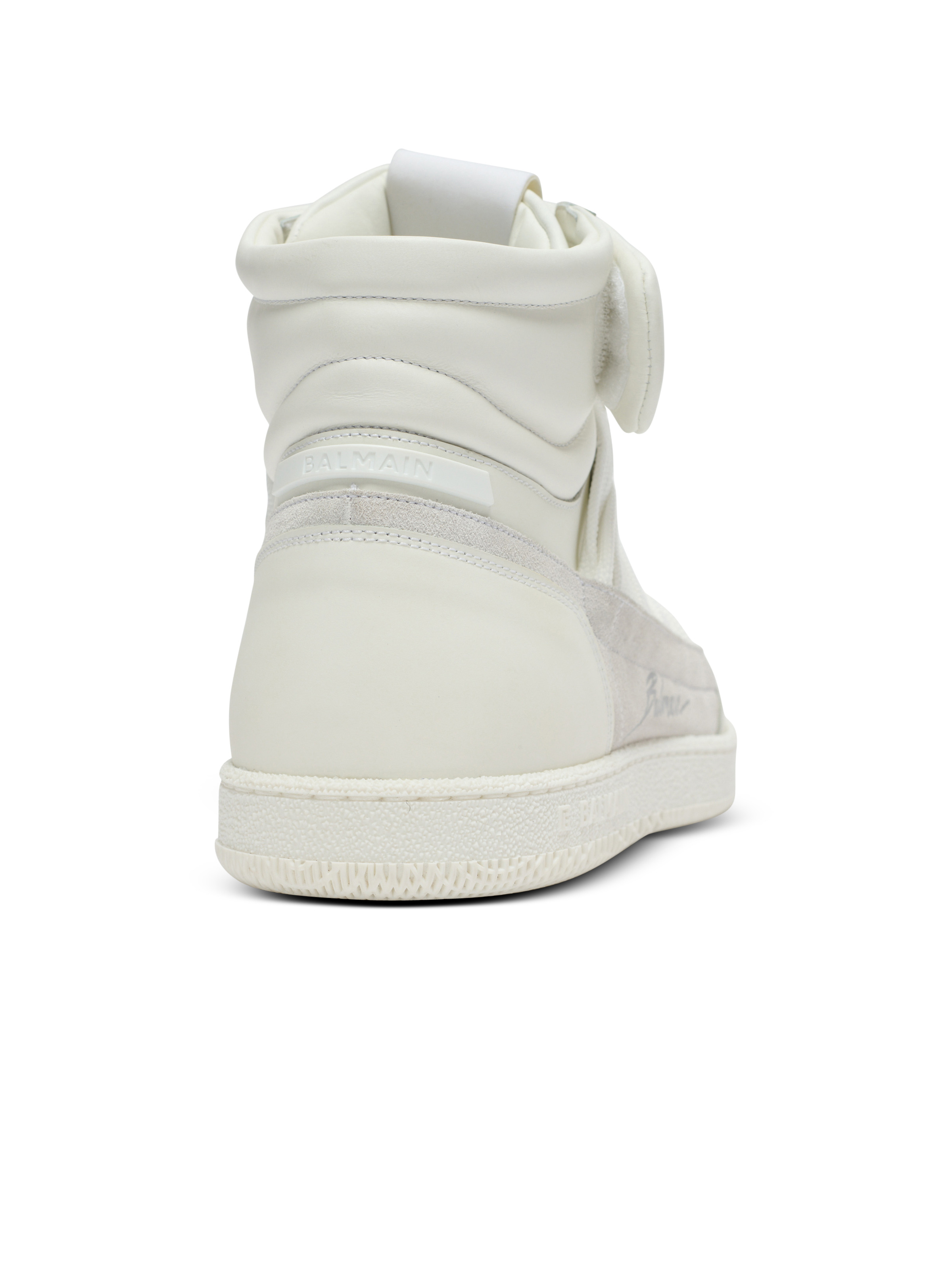 Leather Balmain Swan Mid-Top lace-up trainers - 9