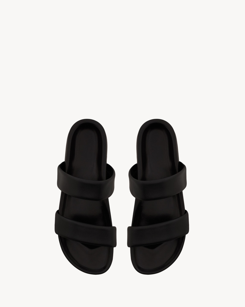 SAINT LAURENT NICHOLS SLIDES IN SMOOTH LEATHER outlook