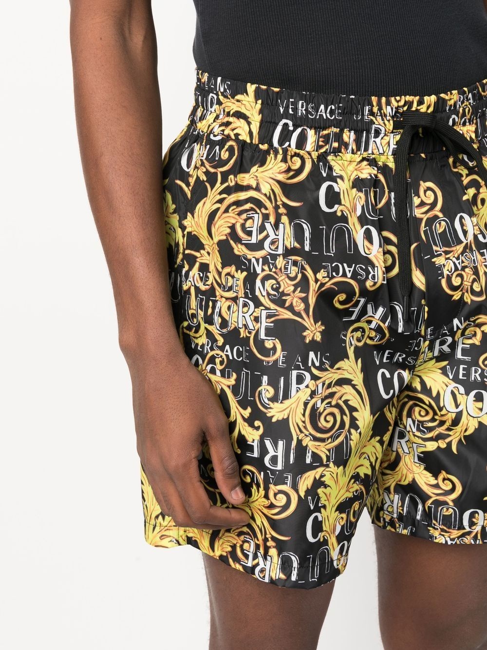 Baroque-print track shorts - 5