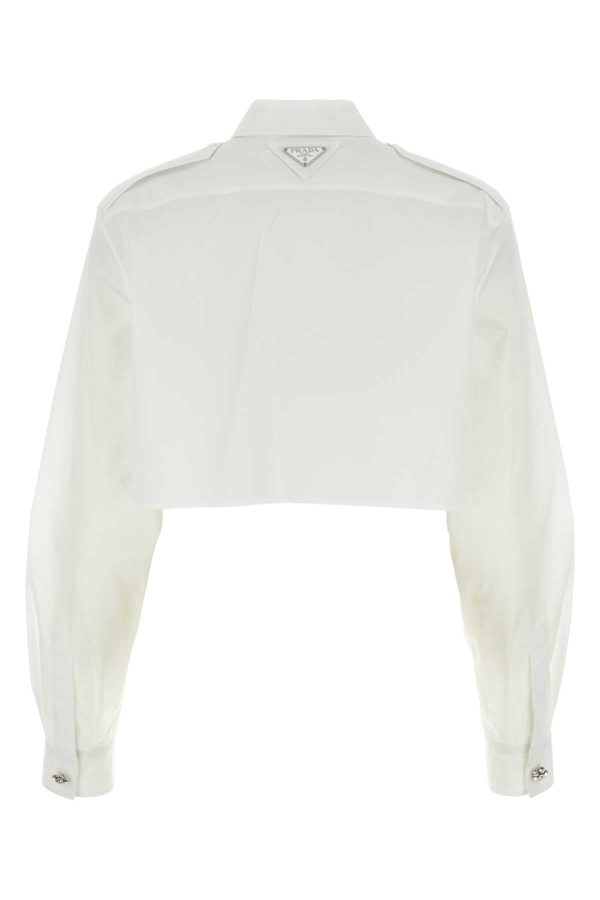 Prada Women White Poplin Shirt - 2