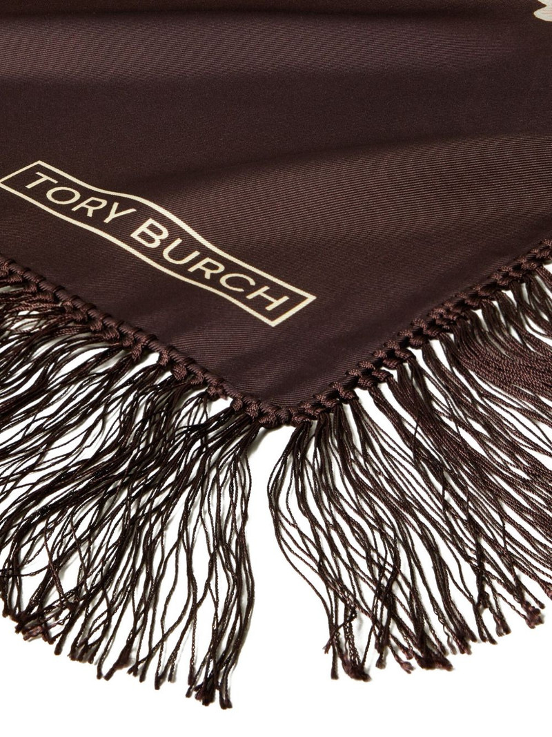 floral fringed square scarf 3