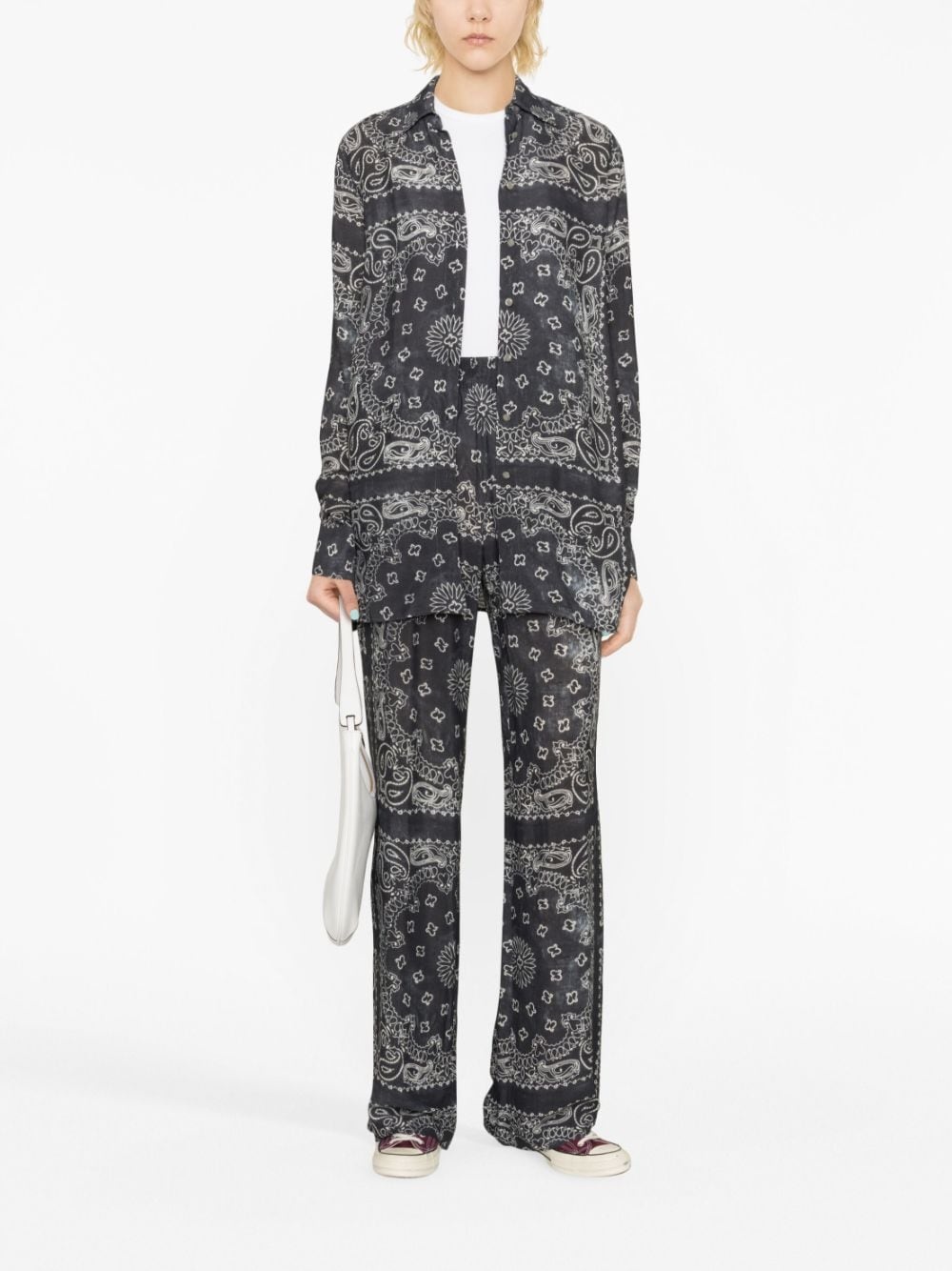 paisley-print wide-leg trousers - 2