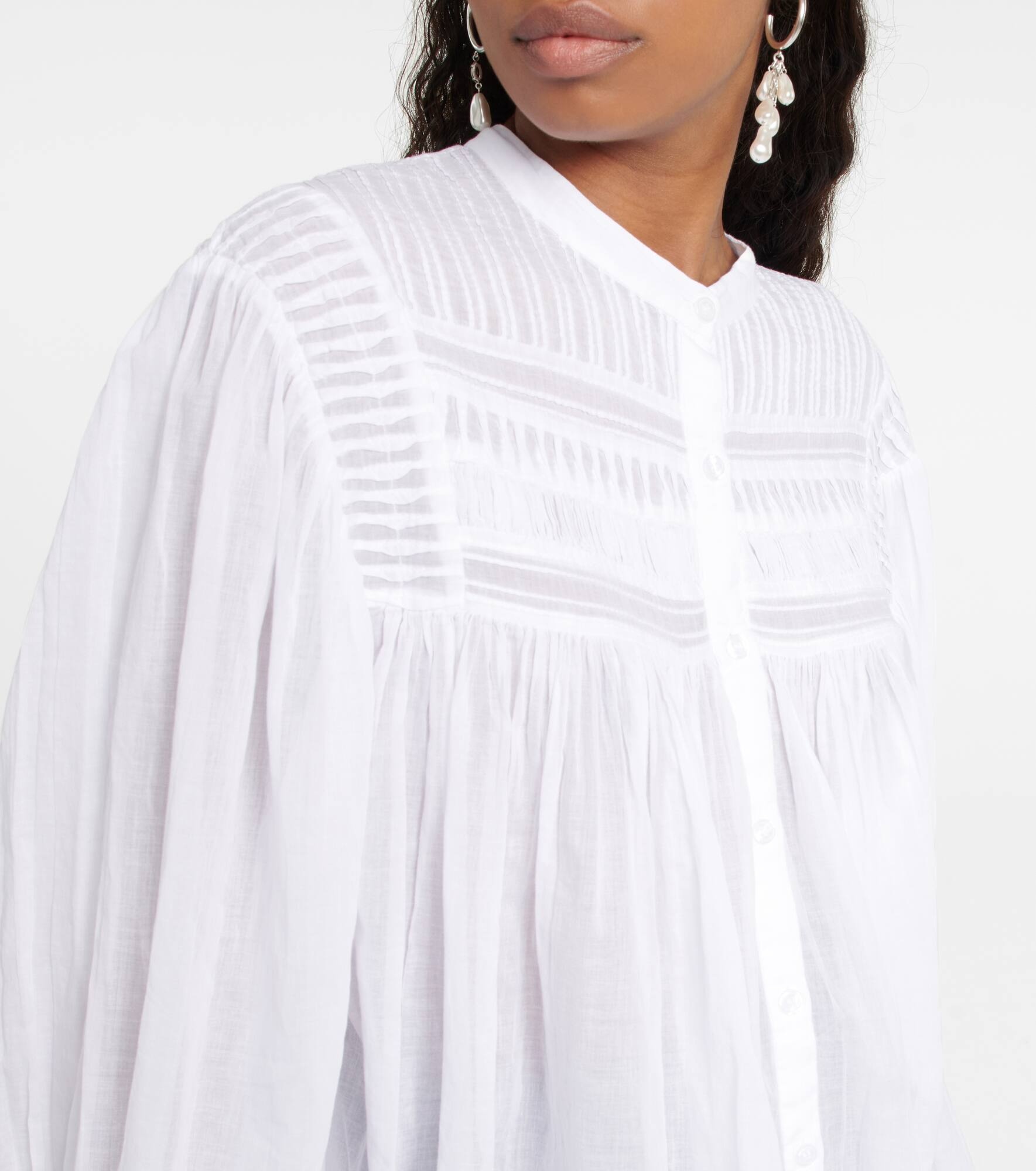 Plalia oversized cotton blouse - 4