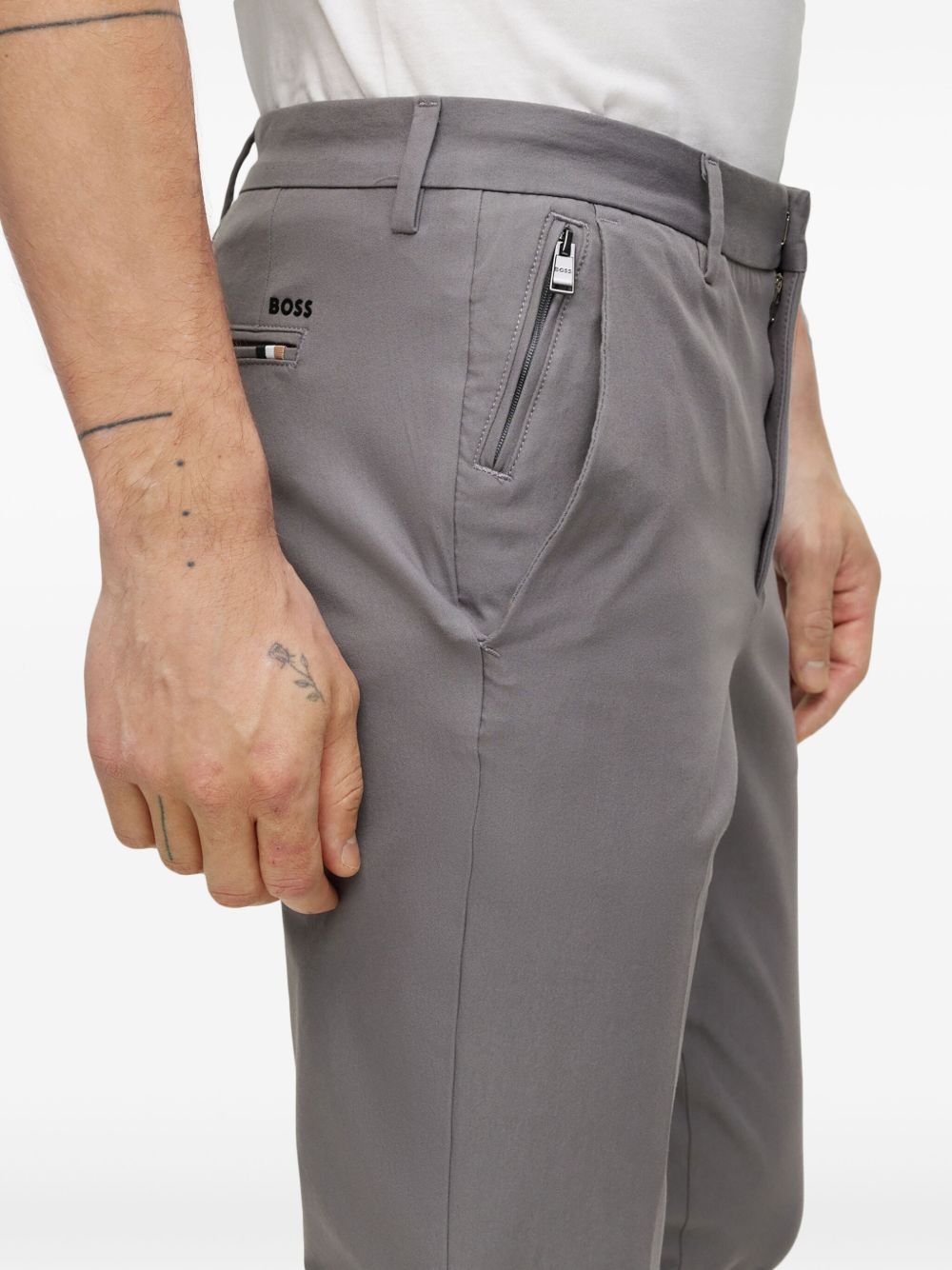 slim-cut chino trousers - 5
