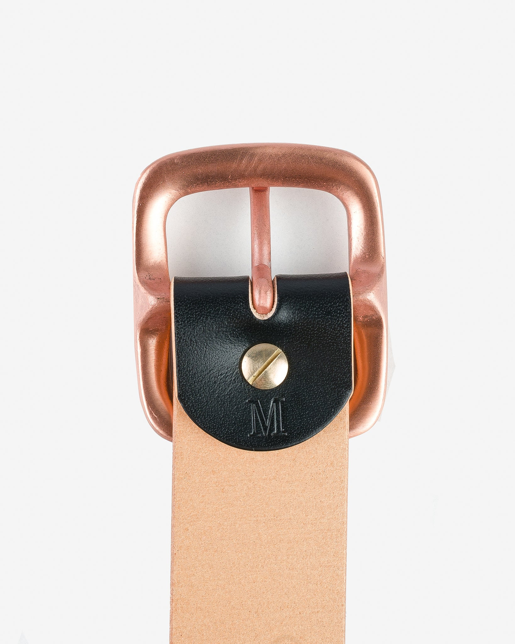 OGL-BELT-COP-BLK OGL Single Prong Copper Garrison Buckle Leather Belt - Hand Dyed Black - 3