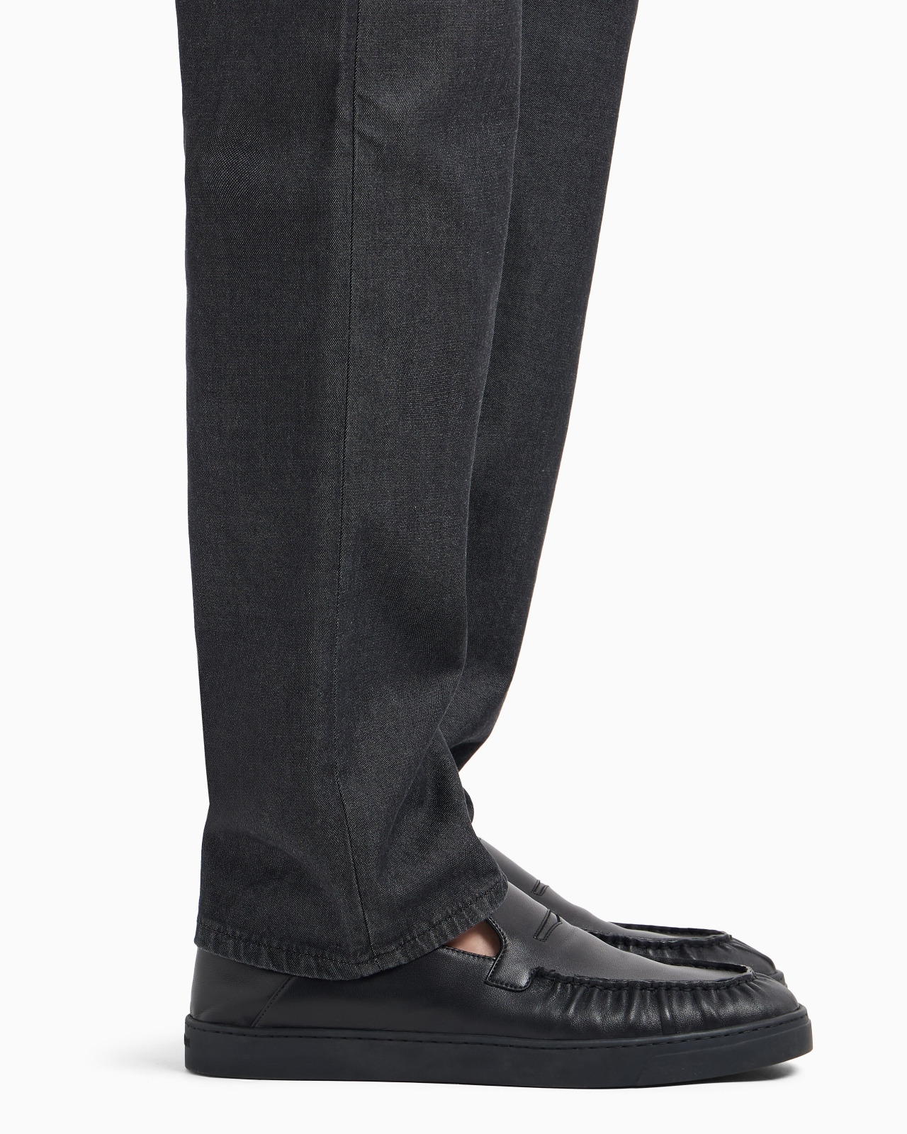 STRETCH COTTON AND SILK, REGULAR-FIT, FIVE-POCKET TROUSERS - 5