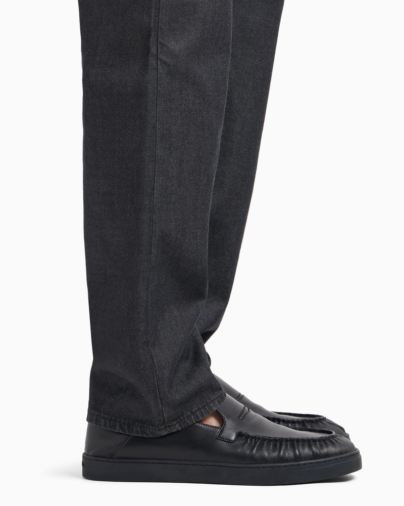 STRETCH COTTON AND SILK, REGULAR-FIT, FIVE-POCKET TROUSERS 5