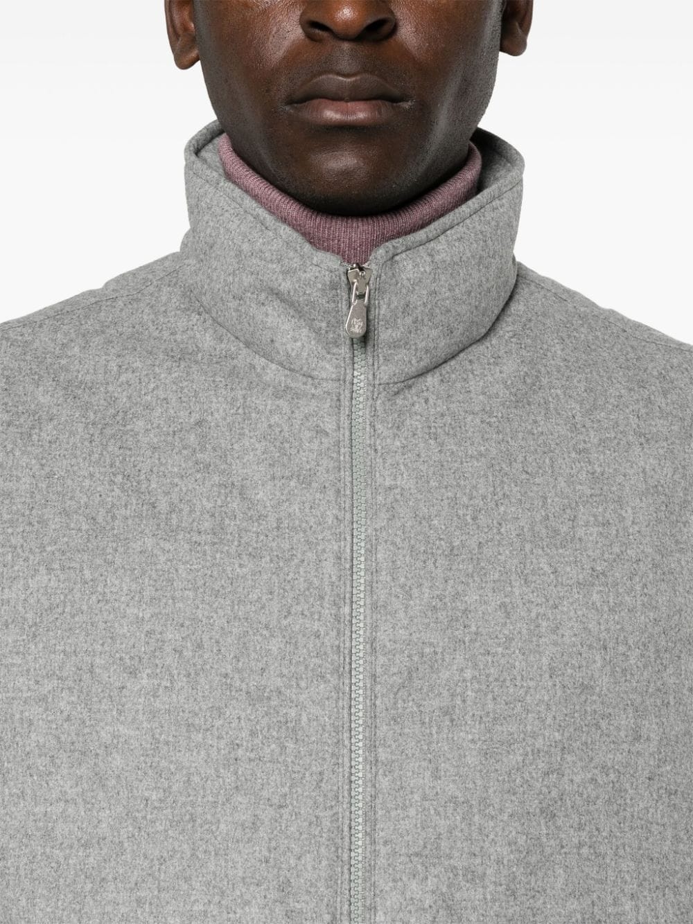 high-neck wool gilet - 5
