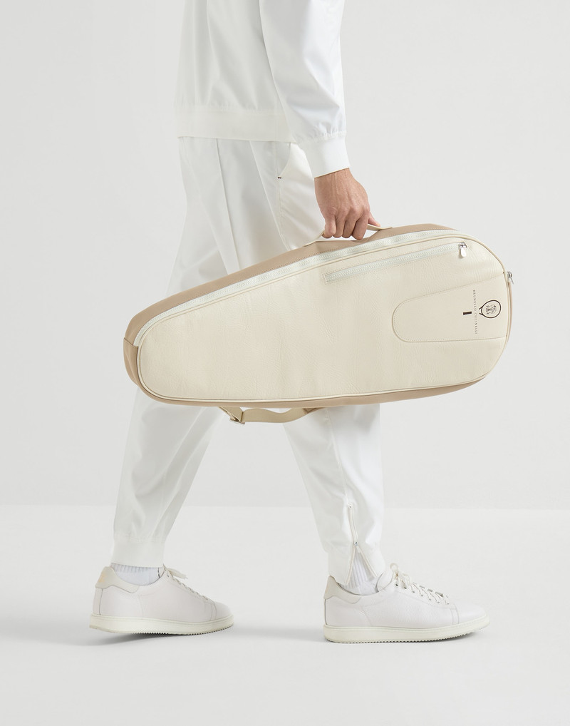 Grained leather tennis racket cover 4