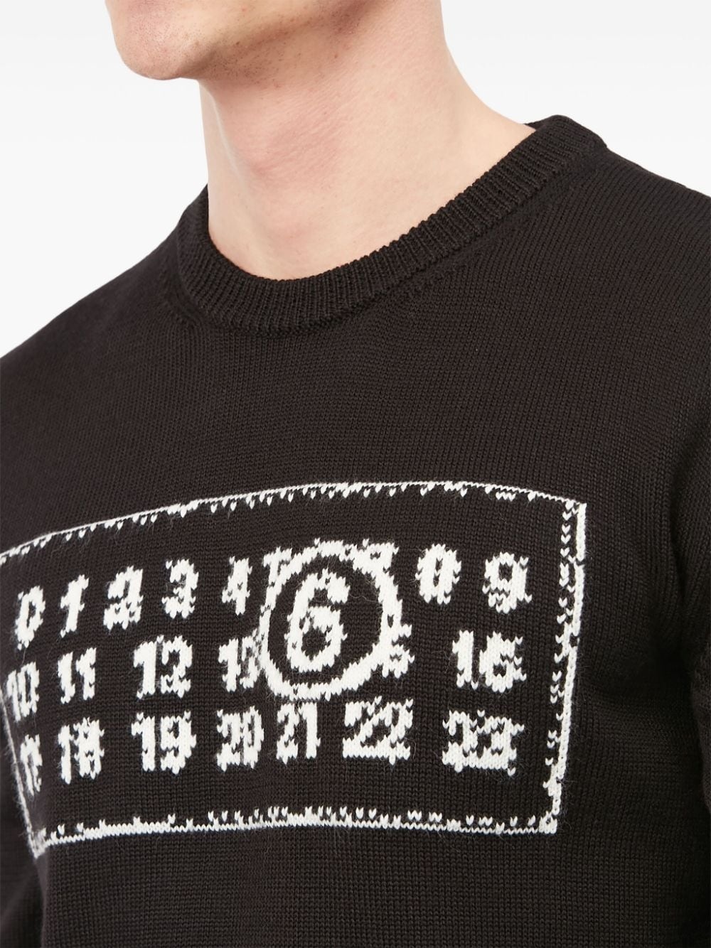 Numbers-motif crew-neck jumper - 7
