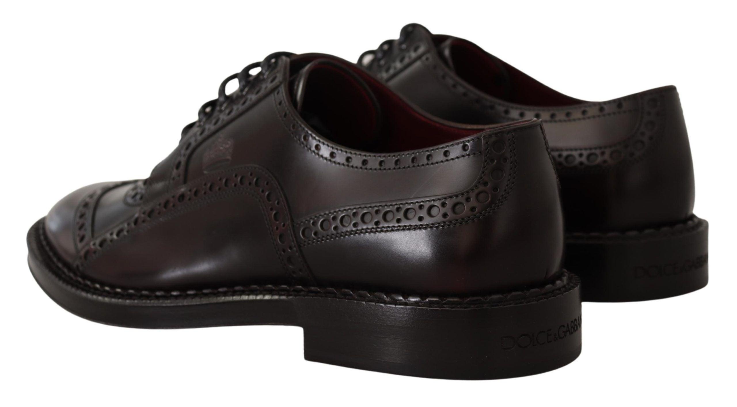Dolce & Gabbana Purple Leather Oxford Wingtip Formal Shoes - 3