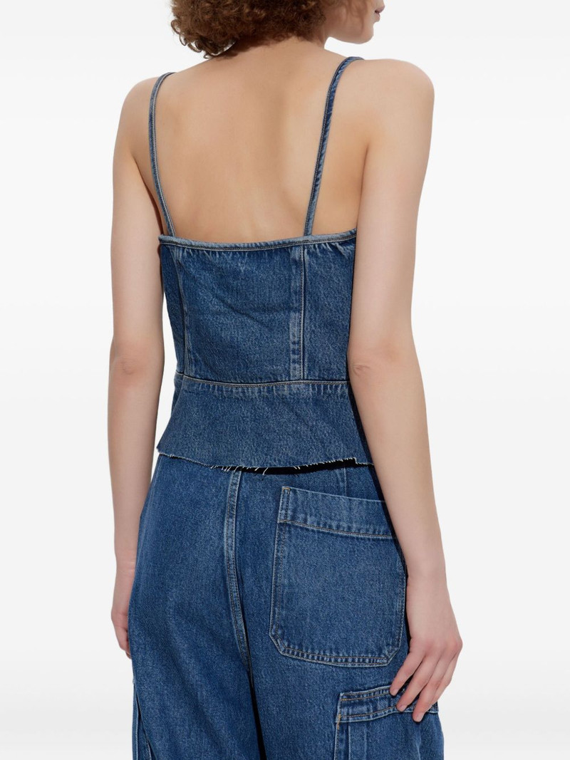 spaghetti-strap denim top 4