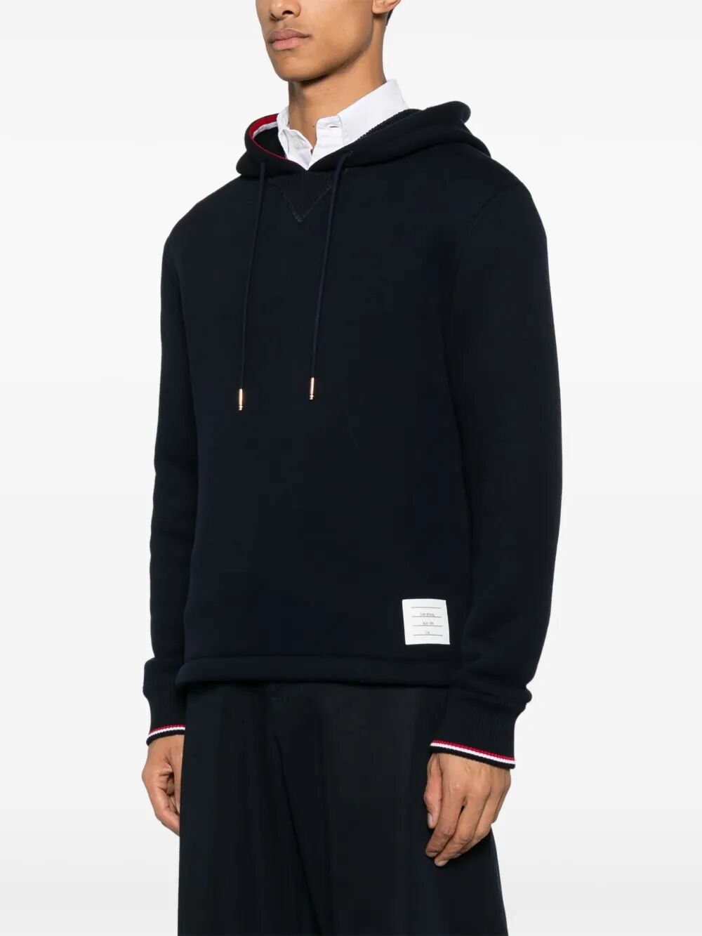 Thom Browne Men Oversized Hoodie Pullover With Rwb Tipping Stripe In Chunky Loopback - 5