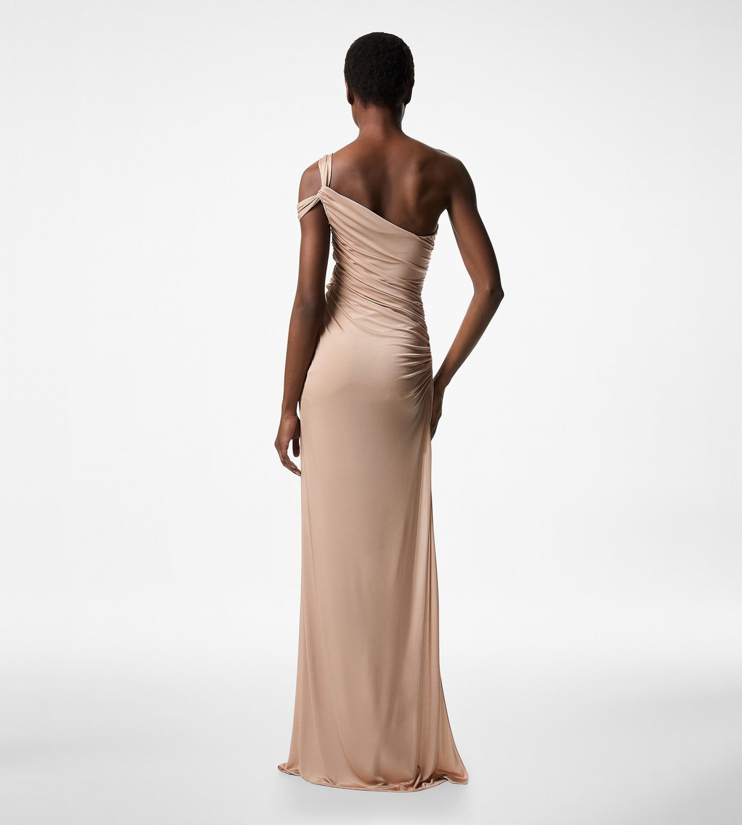 ONE SHOULDER TWIST FRONT EVENING DRESS - 4