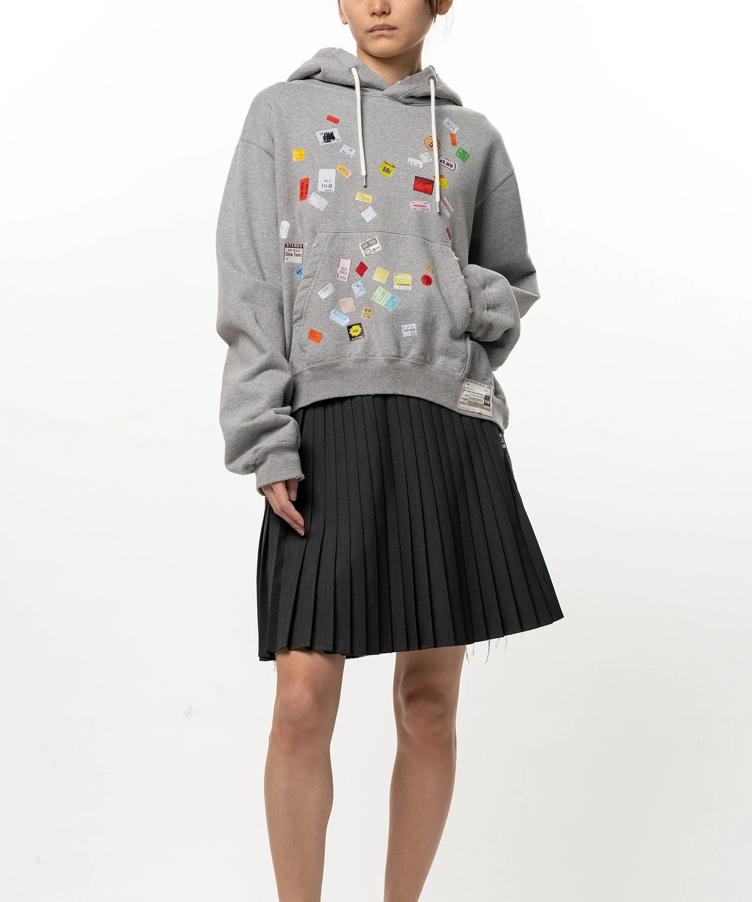 Price Tag Sticker Printed Hoodie - 1